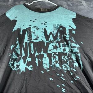 Black Label Black and Light Blue Graphic Shirt